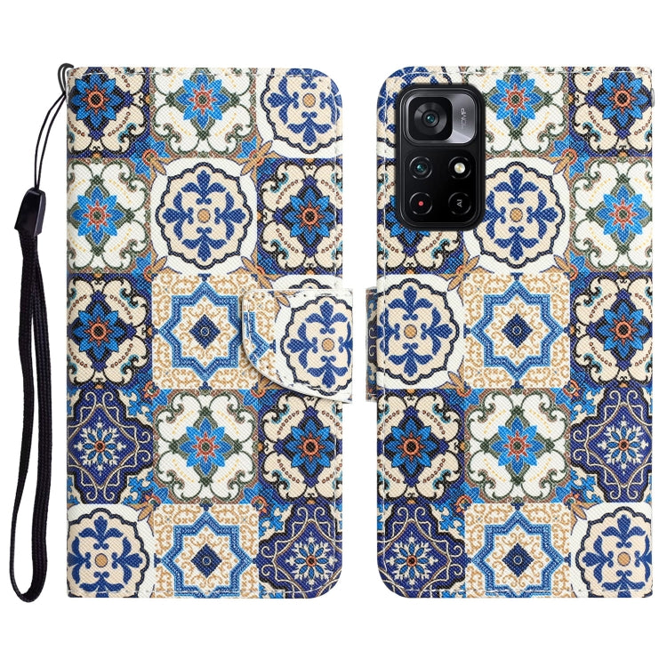 Colored Drawing Leather Phone Case, For Xiaomi Poco M4 Pro 5G