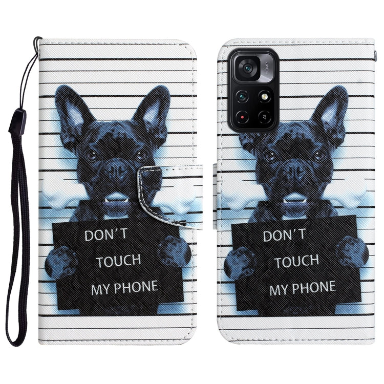 Colored Drawing Leather Phone Case, For Xiaomi Poco M4 Pro 5G