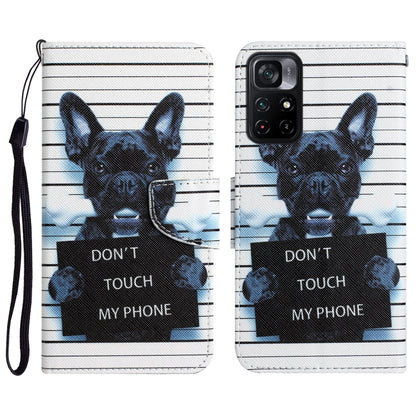 Colored Drawing Leather Phone Case, For Xiaomi Poco M4 Pro 5G