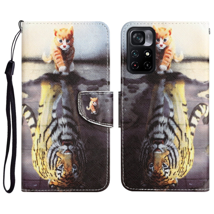 Colored Drawing Leather Phone Case, For Xiaomi Poco M4 Pro 5G