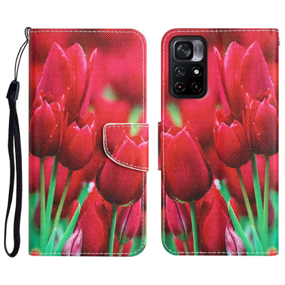 Colored Drawing Leather Phone Case, For Xiaomi Poco M4 Pro 5G
