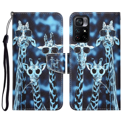 Colored Drawing Leather Phone Case, For Xiaomi Poco M4 Pro 5G