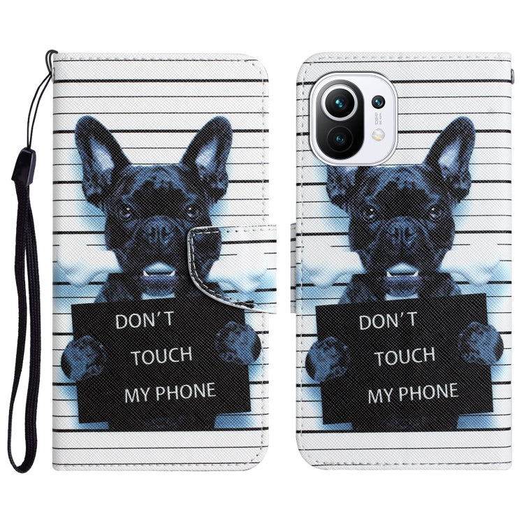Colored Drawing Leather Phone Case, For Xiaomi Mi 11 Lite