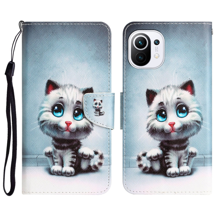 Colored Drawing Leather Phone Case, For Xiaomi Mi 11 Lite