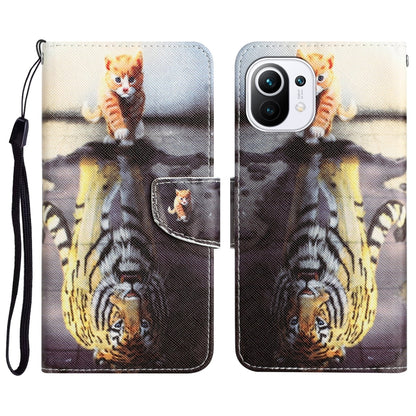 Colored Drawing Leather Phone Case, For Xiaomi Mi 11 Lite