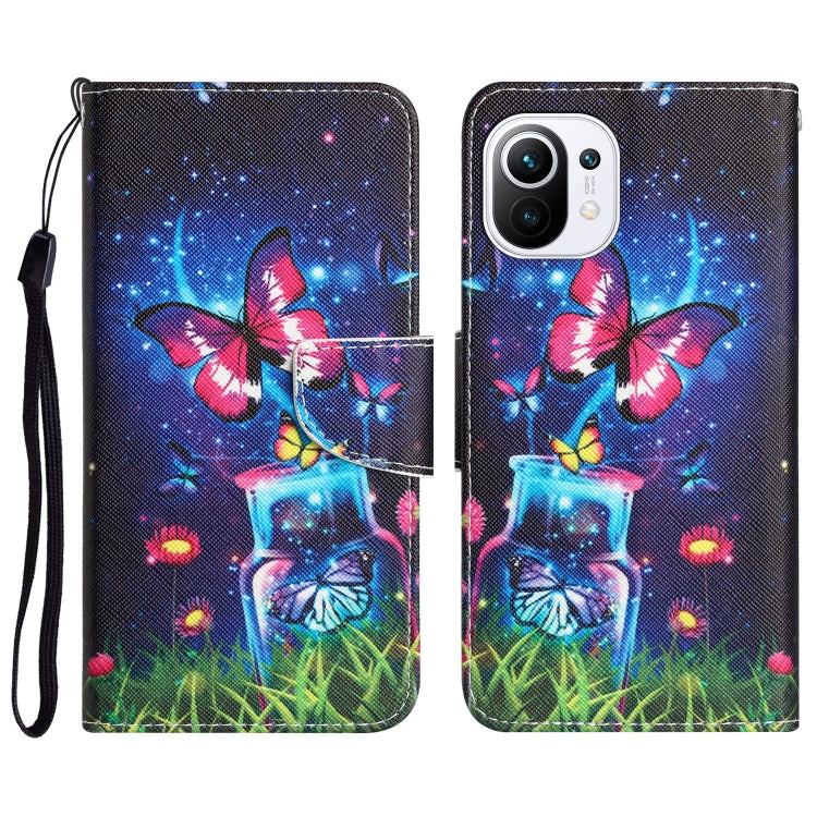 Colored Drawing Leather Phone Case, For Xiaomi Mi 11 Lite