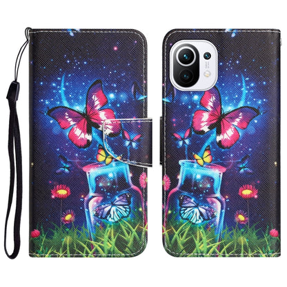 Colored Drawing Leather Phone Case, For Xiaomi Mi 11 Lite