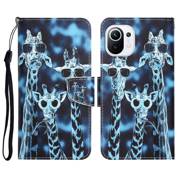 Colored Drawing Leather Phone Case, For Xiaomi Mi 11 Lite