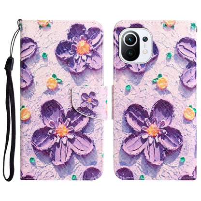 Colored Drawing Leather Phone Case, For Xiaomi Mi 11 Lite