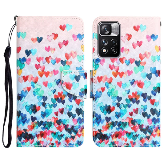 Colored Drawing Leather Phone Case, For Xiaomi Redmi Note 11 Pro 5G