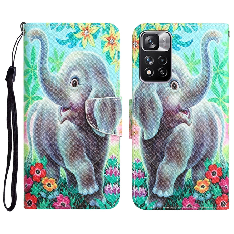 Colored Drawing Leather Phone Case, For Xiaomi Redmi Note 11 Pro 5G