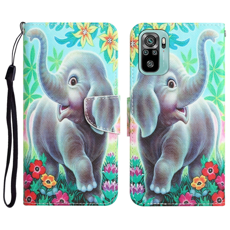 Colored Drawing Leather Phone Case, For Xiaomi Redmi Note 10 4G