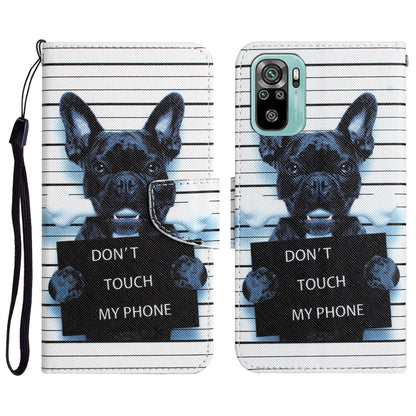 Colored Drawing Leather Phone Case, For Xiaomi Redmi Note 10 4G