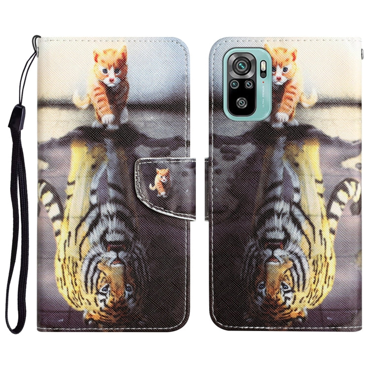 Colored Drawing Leather Phone Case, For Xiaomi Redmi Note 10 4G
