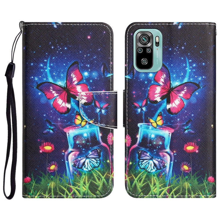 Colored Drawing Leather Phone Case, For Xiaomi Redmi Note 10 4G
