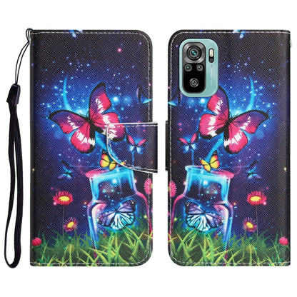 Colored Drawing Leather Phone Case, For Xiaomi Redmi Note 10 4G