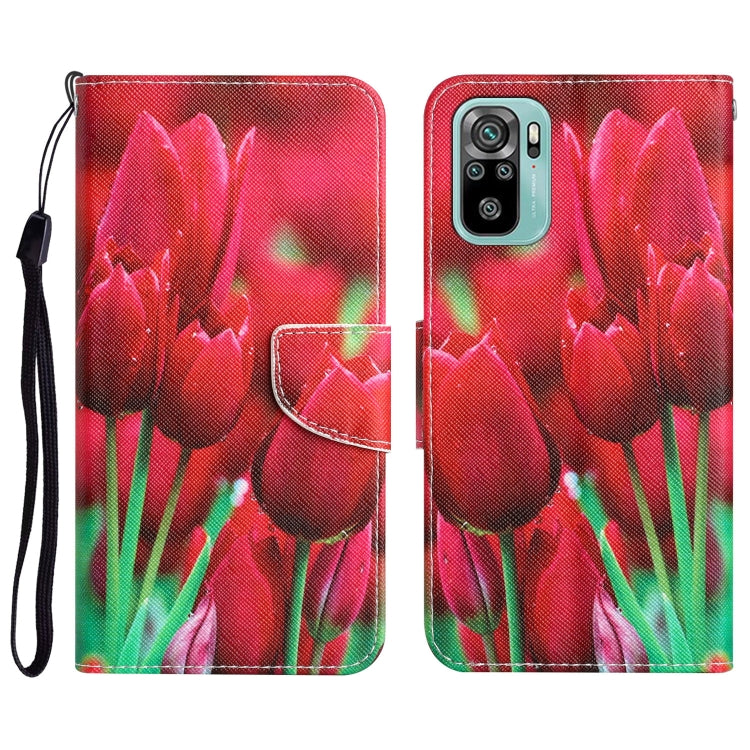 Colored Drawing Leather Phone Case, For Xiaomi Redmi Note 10 4G
