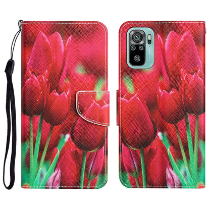 Colored Drawing Leather Phone Case, For Xiaomi Redmi Note 10 4G