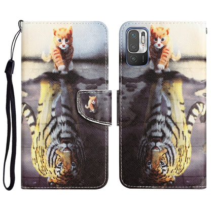 Colored Drawing Leather Phone Case, For Xiaomi Redmi Note 10 5G