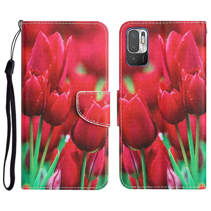Colored Drawing Leather Phone Case, For Xiaomi Redmi Note 10 5G