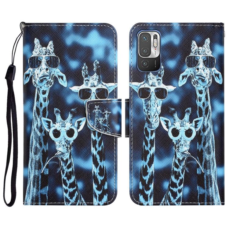 Colored Drawing Leather Phone Case, For Xiaomi Redmi Note 10 5G