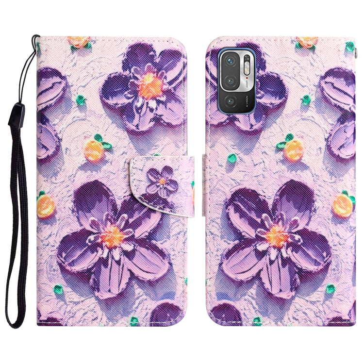 Colored Drawing Leather Phone Case, For Xiaomi Redmi Note 10 5G