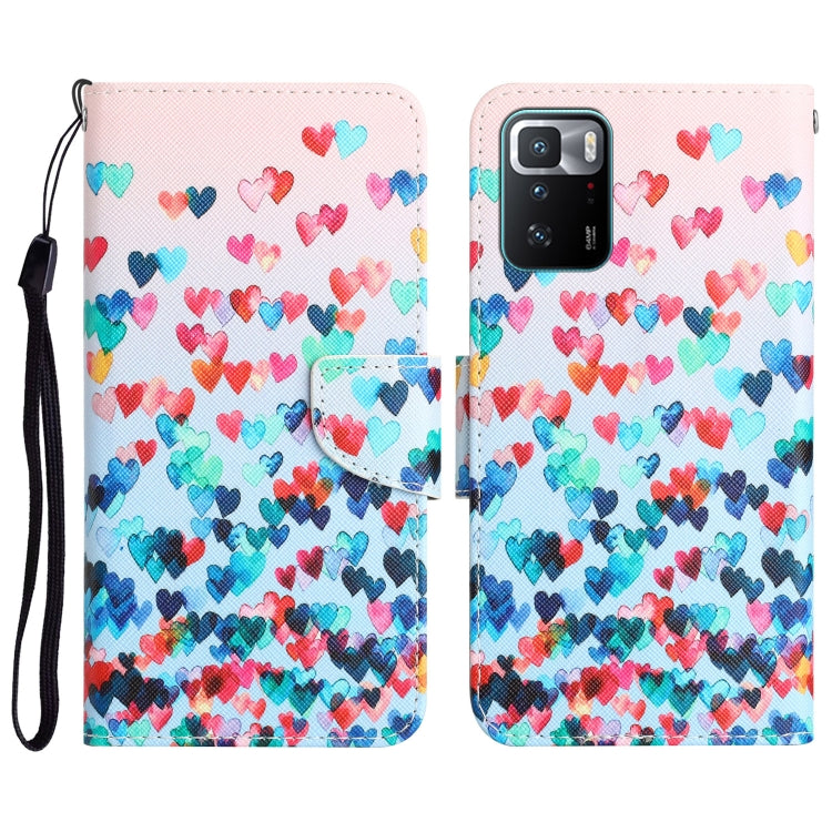 Colored Drawing Leather Phone Case, For Xiaomi Redmi Note 10 Pro 5G