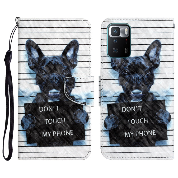 Colored Drawing Leather Phone Case, For Xiaomi Redmi Note 10 Pro 5G
