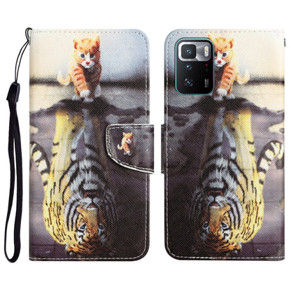 Colored Drawing Leather Phone Case, For Xiaomi Redmi Note 10 Pro 5G