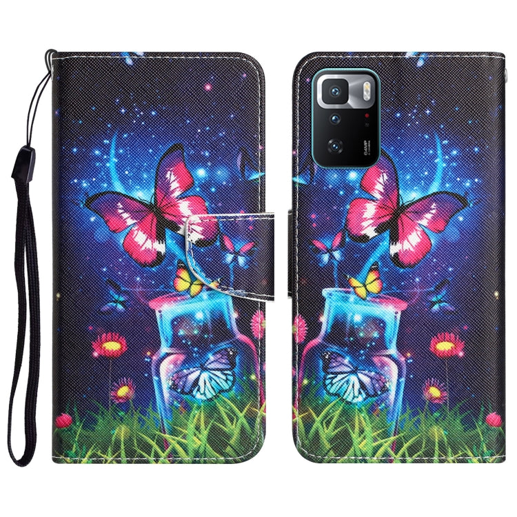 Colored Drawing Leather Phone Case, For Xiaomi Redmi Note 10 Pro 5G