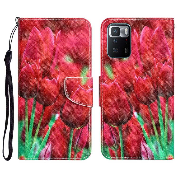 Colored Drawing Leather Phone Case, For Xiaomi Redmi Note 10 Pro 5G