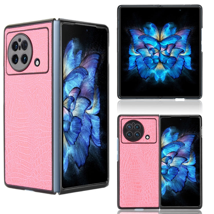 Shockproof Crocodile Texture PC + PU Case, For OPPO Find N, For vivo X Fold, For Huawei P50 Pocket