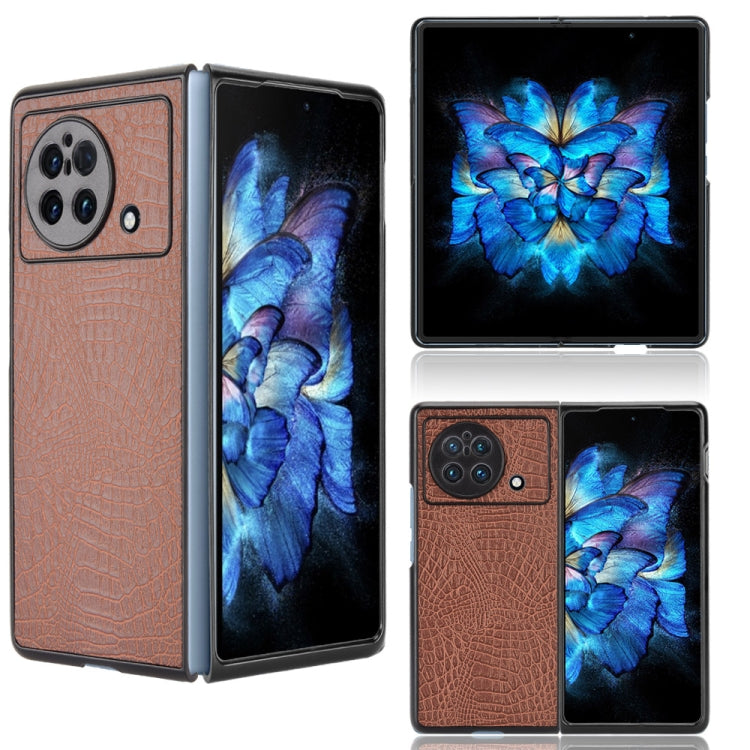 Shockproof Crocodile Texture PC + PU Case, For OPPO Find N, For vivo X Fold, For Huawei P50 Pocket