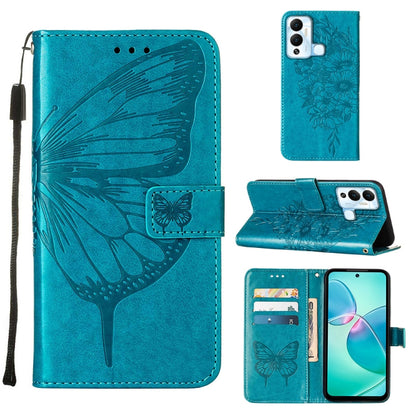 Embossed Butterfly Flip Leather Phone Case, For Infinix Hot 12 Play/Hot 12 Play NFC X6816C, For Infinix Hot 12i X665, For Infinix Hot 12 X6817