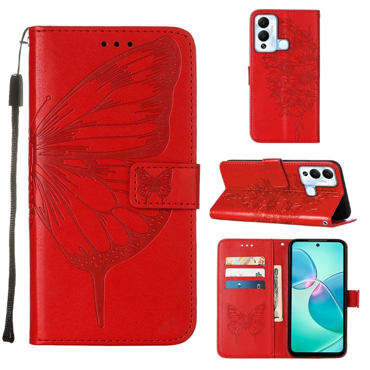 Embossed Butterfly Flip Leather Phone Case, For Infinix Hot 12 Play/Hot 12 Play NFC X6816C, For Infinix Hot 12i X665, For Infinix Hot 12 X6817