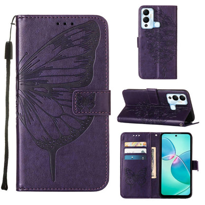 Embossed Butterfly Flip Leather Phone Case, For Infinix Hot 12 Play/Hot 12 Play NFC X6816C, For Infinix Hot 12i X665, For Infinix Hot 12 X6817