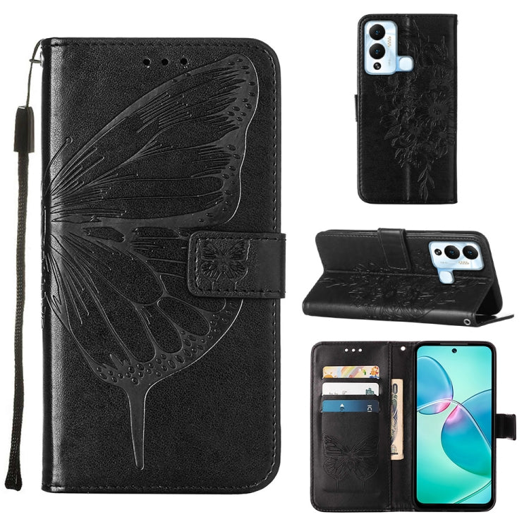 Embossed Butterfly Flip Leather Phone Case, For Infinix Hot 12 Play/Hot 12 Play NFC X6816C, For Infinix Hot 12i X665, For Infinix Hot 12 X6817