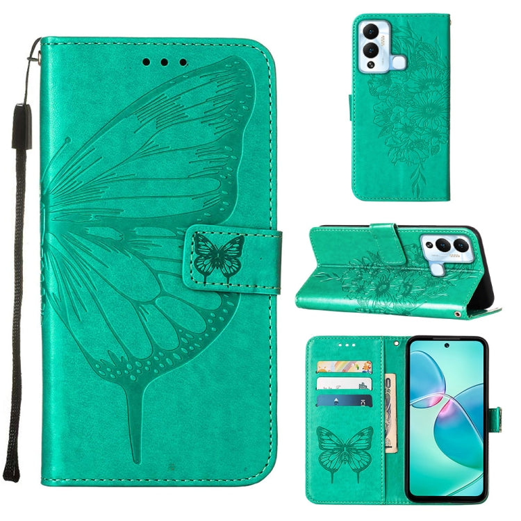 Embossed Butterfly Flip Leather Phone Case, For Infinix Hot 12 Play/Hot 12 Play NFC X6816C, For Infinix Hot 12i X665, For Infinix Hot 12 X6817