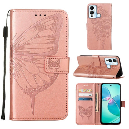 Embossed Butterfly Flip Leather Phone Case, For Infinix Hot 12 Play/Hot 12 Play NFC X6816C, For Infinix Hot 12i X665, For Infinix Hot 12 X6817