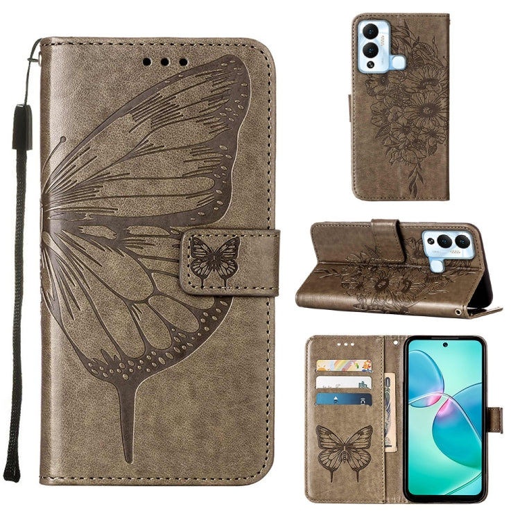 Embossed Butterfly Flip Leather Phone Case, For Infinix Hot 12 Play/Hot 12 Play NFC X6816C, For Infinix Hot 12i X665, For Infinix Hot 12 X6817