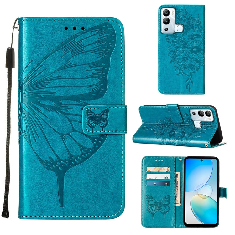 Embossed Butterfly Flip Leather Phone Case, For Infinix Hot 12 Play/Hot 12 Play NFC X6816C, For Infinix Hot 12i X665, For Infinix Hot 12 X6817