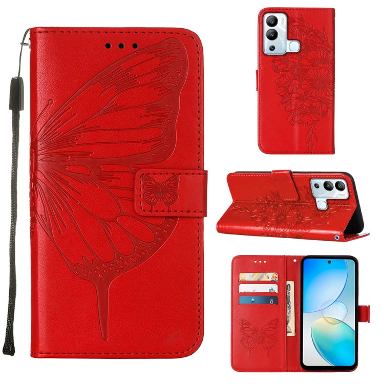 Embossed Butterfly Flip Leather Phone Case, For Infinix Hot 12 Play/Hot 12 Play NFC X6816C, For Infinix Hot 12i X665, For Infinix Hot 12 X6817
