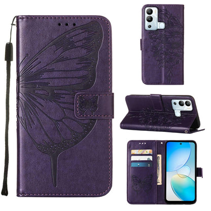 Embossed Butterfly Flip Leather Phone Case, For Infinix Hot 12 Play/Hot 12 Play NFC X6816C, For Infinix Hot 12i X665, For Infinix Hot 12 X6817