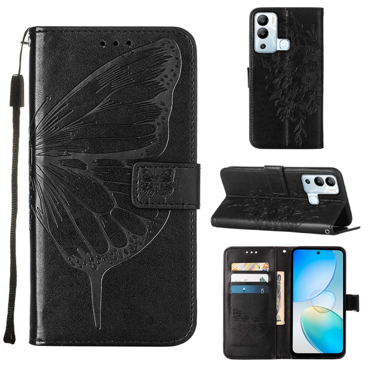Embossed Butterfly Flip Leather Phone Case, For Infinix Hot 12 Play/Hot 12 Play NFC X6816C, For Infinix Hot 12i X665, For Infinix Hot 12 X6817