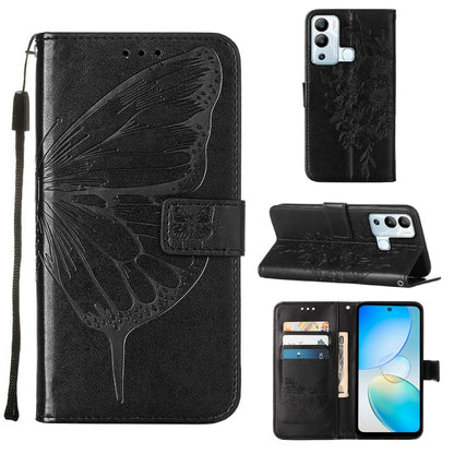 Embossed Butterfly Flip Leather Phone Case, For Infinix Hot 12 Play/Hot 12 Play NFC X6816C, For Infinix Hot 12i X665, For Infinix Hot 12 X6817