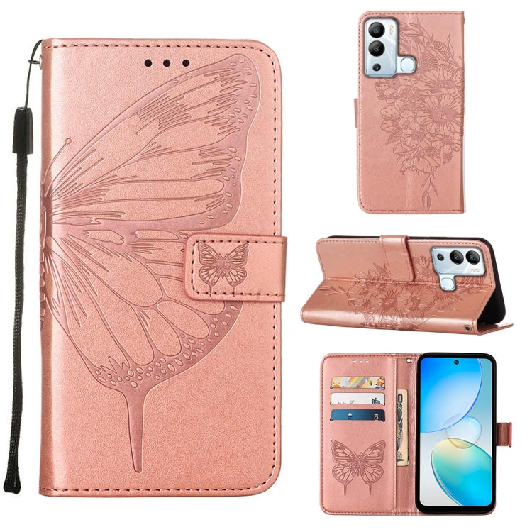 Embossed Butterfly Flip Leather Phone Case, For Infinix Hot 12 Play/Hot 12 Play NFC X6816C, For Infinix Hot 12i X665, For Infinix Hot 12 X6817