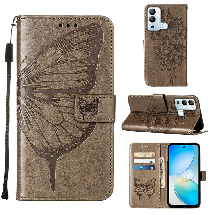 Embossed Butterfly Flip Leather Phone Case, For Infinix Hot 12 Play/Hot 12 Play NFC X6816C, For Infinix Hot 12i X665, For Infinix Hot 12 X6817