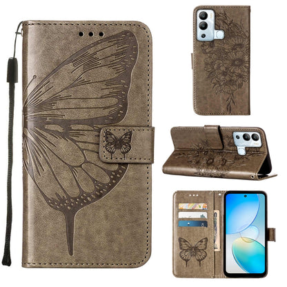 Embossed Butterfly Flip Leather Phone Case, For Infinix Hot 12 Play/Hot 12 Play NFC X6816C, For Infinix Hot 12i X665, For Infinix Hot 12 X6817