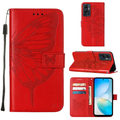 Embossed Butterfly Flip Leather Phone Case, For Infinix Hot 12 Play/Hot 12 Play NFC X6816C, For Infinix Hot 12i X665, For Infinix Hot 12 X6817