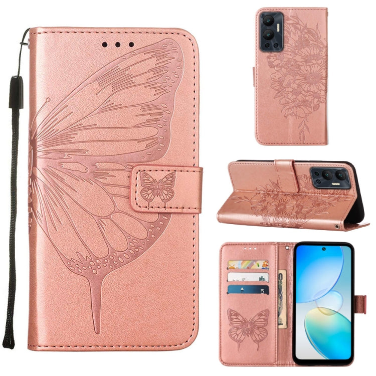 Embossed Butterfly Flip Leather Phone Case, For Infinix Hot 12 Play/Hot 12 Play NFC X6816C, For Infinix Hot 12i X665, For Infinix Hot 12 X6817